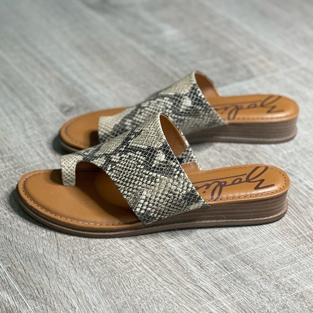 ZODIAC Women's Giada Natural Snake Faux Leather Sandal